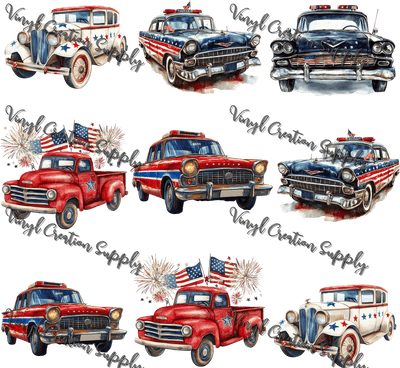 Patriotic Collage Vehicles - Vinyl Creation Supply