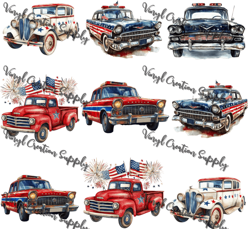 Patriotic Collage Vehicles - Vinyl Creation Supply