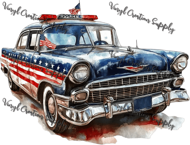 Patriotic Cop Car - Vinyl Creation Supply