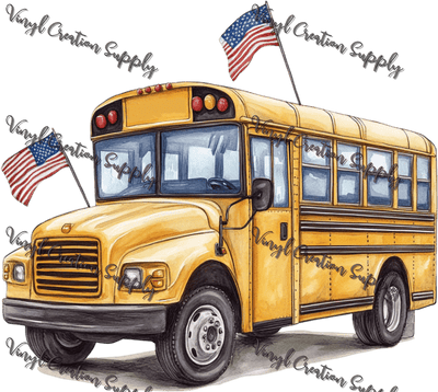 Patriotic School Bus - Vinyl Creation Supply