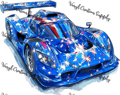 Patriotic Sports Car 1 - Vinyl Creation Supply