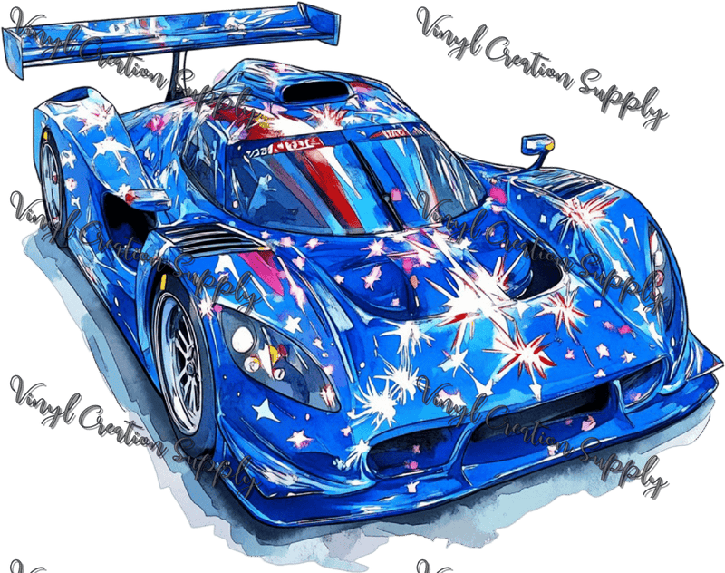 Patriotic Sports Car 1 - Vinyl Creation Supply