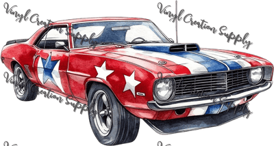 Patriotic Sports Car 2 - Vinyl Creation Supply