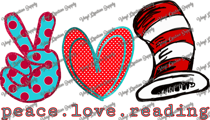 Peace Love Reading - Vinyl Creation Supply