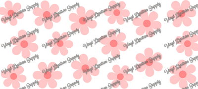 Pink Flowers – Printed Libby Wrap (9.5" x 4.3" UV DTF) - Vinyl Creation Supply