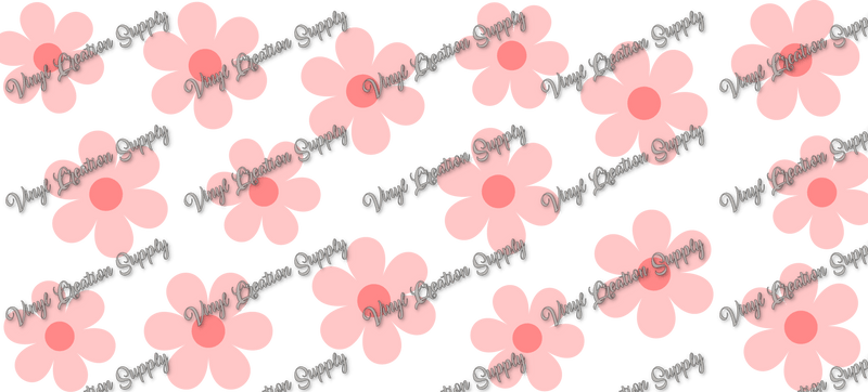 Pink Flowers – Printed Libby Wrap (9.5" x 4.3" UV DTF) - Vinyl Creation Supply