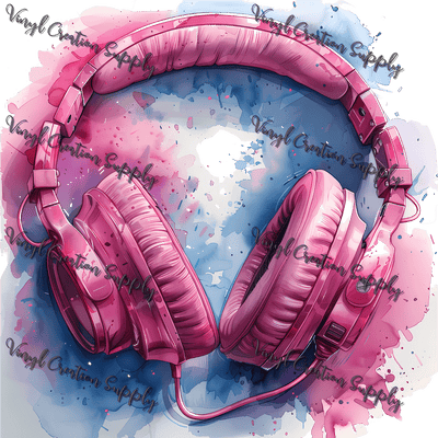 Pink Headphones - Vinyl Creation Supply