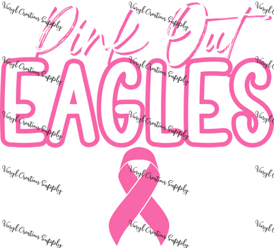 Pink out Eagles Ribbon - Vinyl Creation Supply