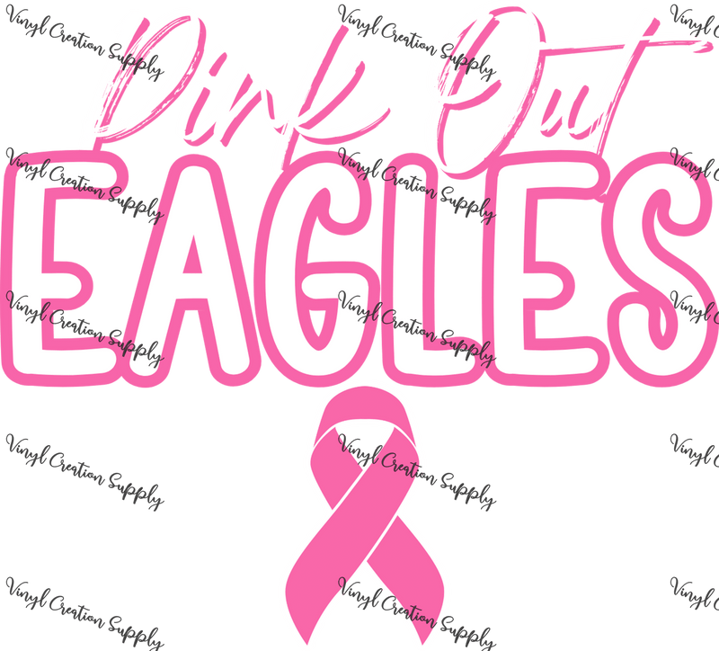 Pink out Eagles Ribbon - Vinyl Creation Supply