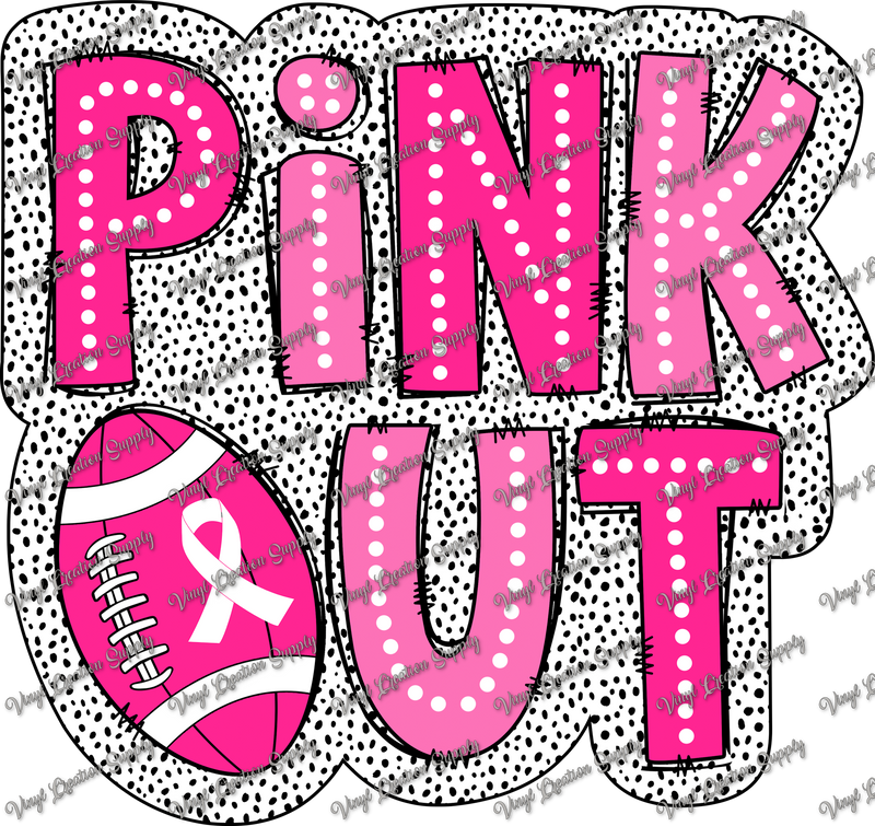 Pink Out Football Polka Dots