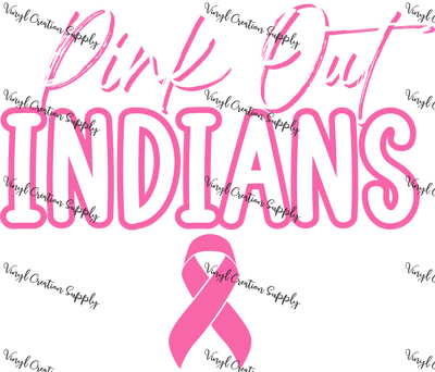 Pink out Indians Ribbon - Vinyl Creation Supply
