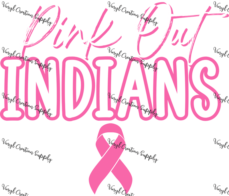 Pink out Indians Ribbon - Vinyl Creation Supply