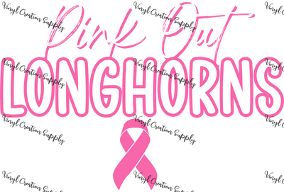Pink out Longhorns Ribbon - Vinyl Creation Supply