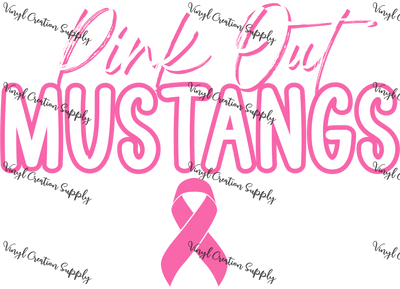 Pink out Mustangs Ribbon - Vinyl Creation Supply