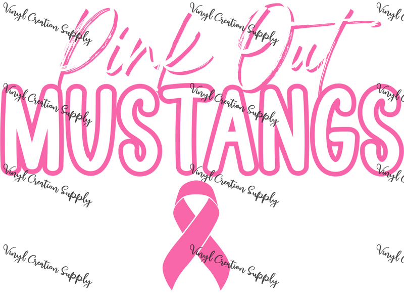 Pink out Mustangs Ribbon - Vinyl Creation Supply