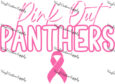 Pink out Panthers Ribbon - Vinyl Creation Supply