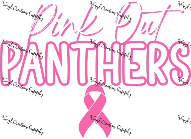 Pink out Panthers Ribbon - Vinyl Creation Supply