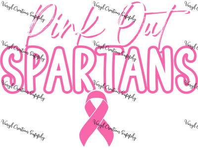 Pink out Spartans Ribbon - Vinyl Creation Supply