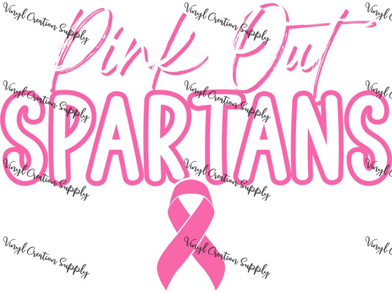 Pink out Spartans Ribbon - Vinyl Creation Supply