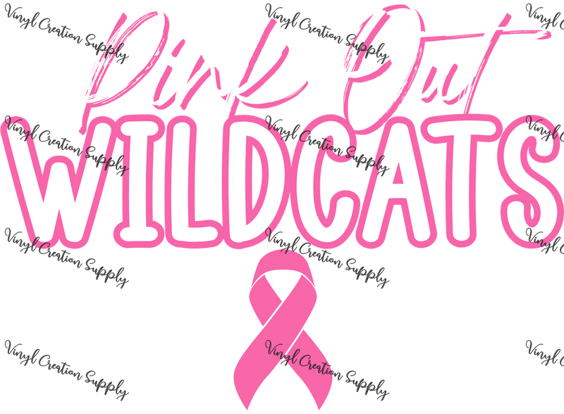 Pink out Wildcats Ribbon - Vinyl Creation Supply