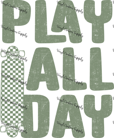 Play All Day Skateboard Green - Vinyl Creation Supply