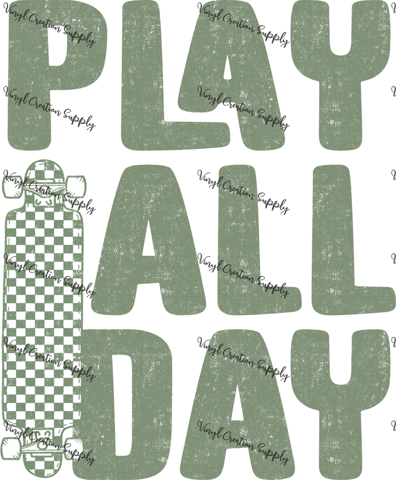 Play All Day Skateboard Green - Vinyl Creation Supply
