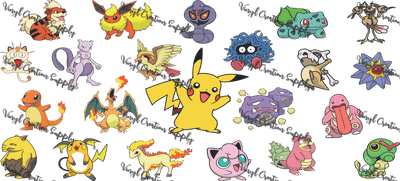 Pokemon – Printed Libby Wrap (9.5" x 4.3" UV DTF) - Vinyl Creation Supply