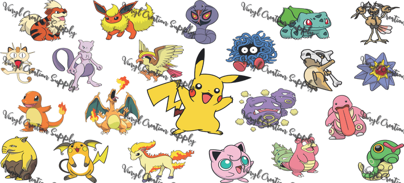 Pokemon – Printed Libby Wrap (9.5" x 4.3" UV DTF) - Vinyl Creation Supply