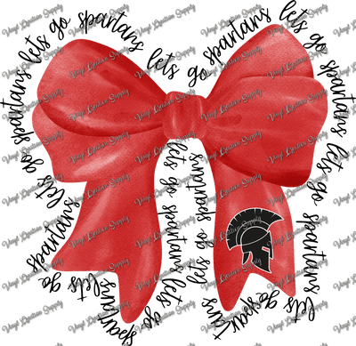 Porter Spartans Bow Black Text - Vinyl Creation Supply