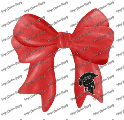 Porter Spartans Bow White Text - Vinyl Creation Supply
