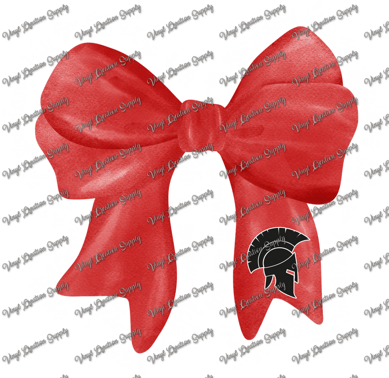 Porter Spartans Bow White Text - Vinyl Creation Supply