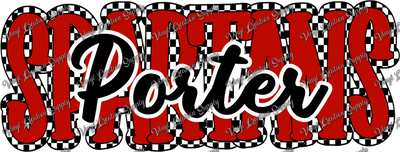 Porter Spartans Checkered - Vinyl Creation Supply
