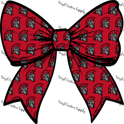 Porter Spartans Logo Bow Red - Vinyl Creation Supply