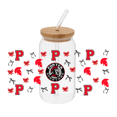 Porter Spartans – Printed Libby Wrap (9.5" x 4.3" UV DTF) - Vinyl Creation Supply