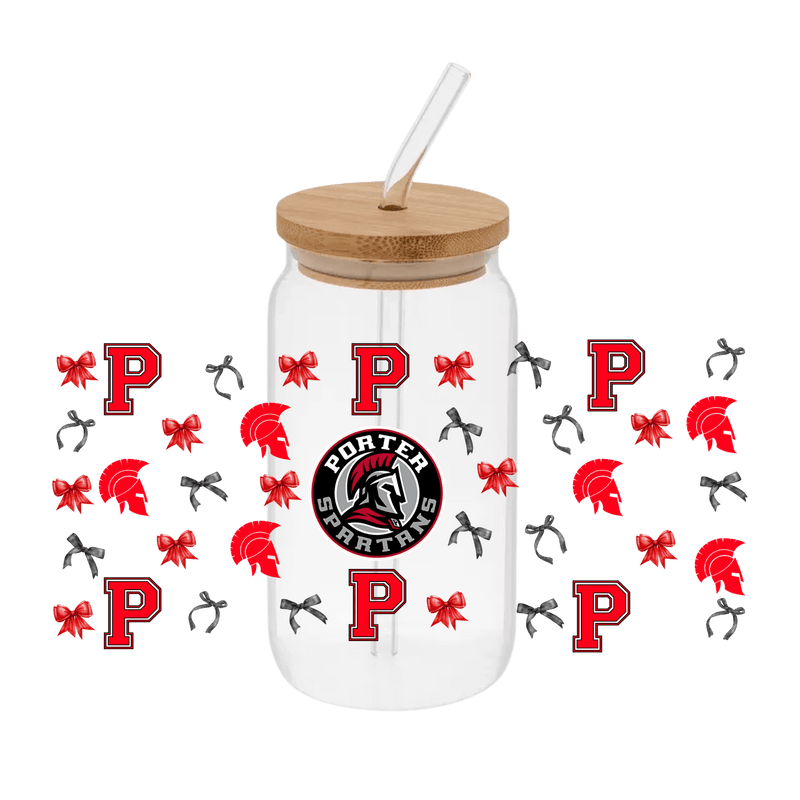 Porter Spartans – Printed Libby Wrap (9.5" x 4.3" UV DTF) - Vinyl Creation Supply