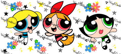 Power Puff Girls – Printed Libby Wrap (9.5" x 4.3" UV DTF) - Vinyl Creation Supply
