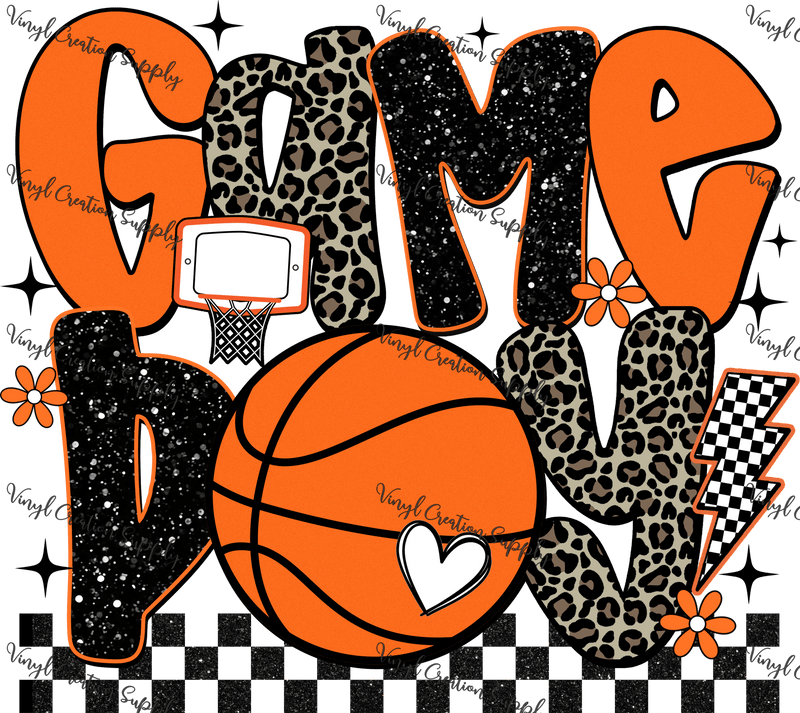 Preppy Neon Basketball Glitter Gameday - Vinyl Creation Supply