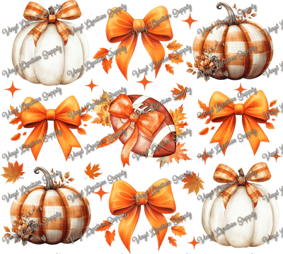 Pumpkin Bow Orange Collage - Vinyl Creation Supply