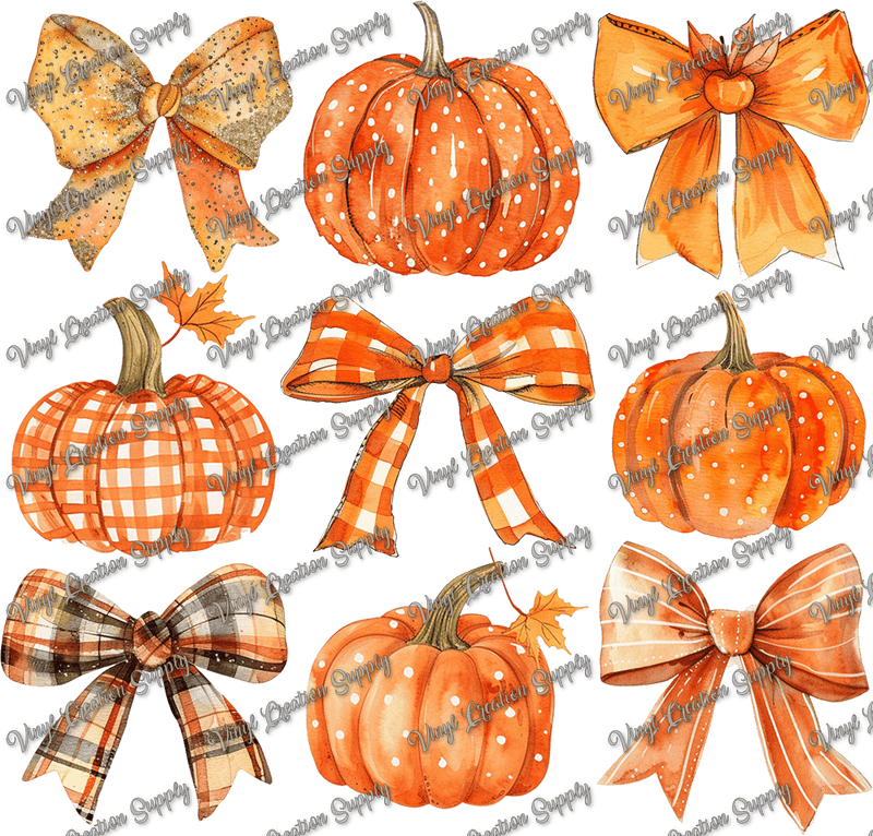 Pumpkin Plaid Bow Collage - Vinyl Creation Supply