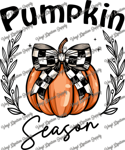 Pumpkin Season Checkered Bow - Vinyl Creation Supply