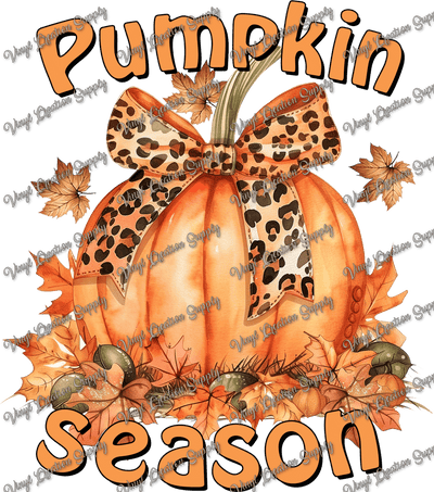 Pumpkin Season Leopard Bow - Vinyl Creation Supply