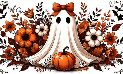 Pumpkin Ghost Floral Autumn - Vinyl Creation Supply