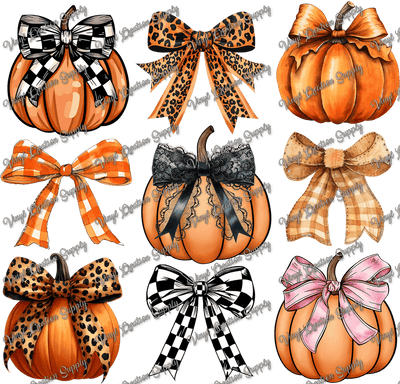 Pumpkins with Bows Collage - Vinyl Creation Supply