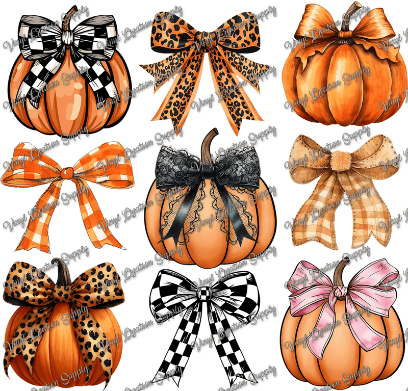 Pumpkins with Bows Collage - Vinyl Creation Supply
