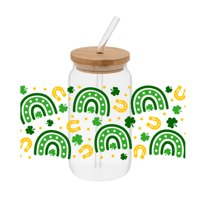 Rainbow St Patty – Printed Libby Wrap (9.5" x 4.3" UV DTF) - Vinyl Creation Supply
