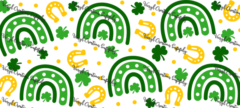 Rainbow St Patty – Printed Libby Wrap (9.5" x 4.3" UV DTF) - Vinyl Creation Supply