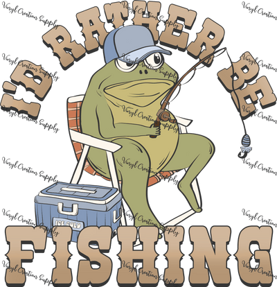 Rather Be Fishing Frog - Vinyl Creation Supply