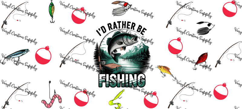 Rather Be Fishing – Printed Libby Wrap (9.5" x 4.3" UV DTF) - Vinyl Creation Supply