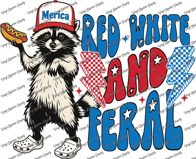 Red, White & Feral Raccoon - Vinyl Creation Supply