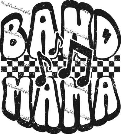 Retro Checkered Band Mama - Vinyl Creation Supply